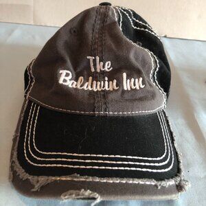 The Baldwin Inn Intentional Distress Gray & Black Hat Baseball Cap OTTO #F36